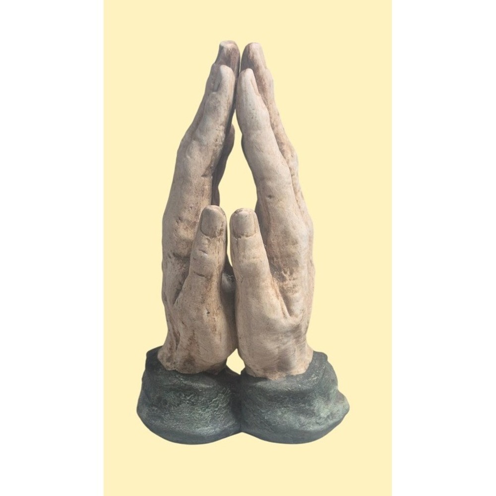 Figurine Norleans Tan 6.5" Beige Ceramic Praying Hands Vintage Japan Decor
